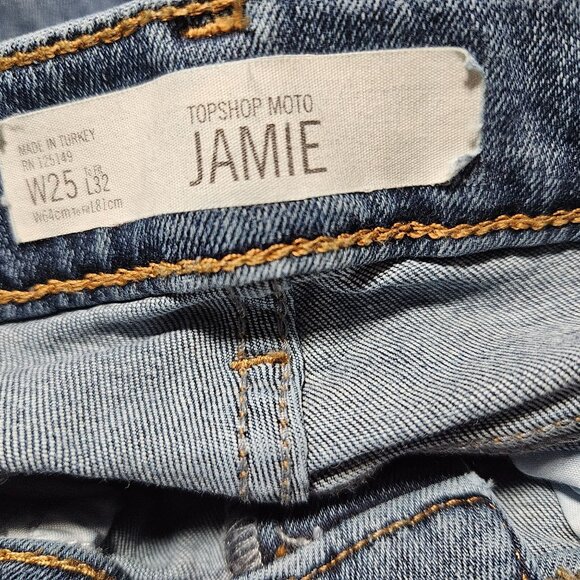 Topshop Moto Jamie Jeans Womens Size 25 Skinny Mid Rise Medium Wash Denim Pants - Picture 5 of 7